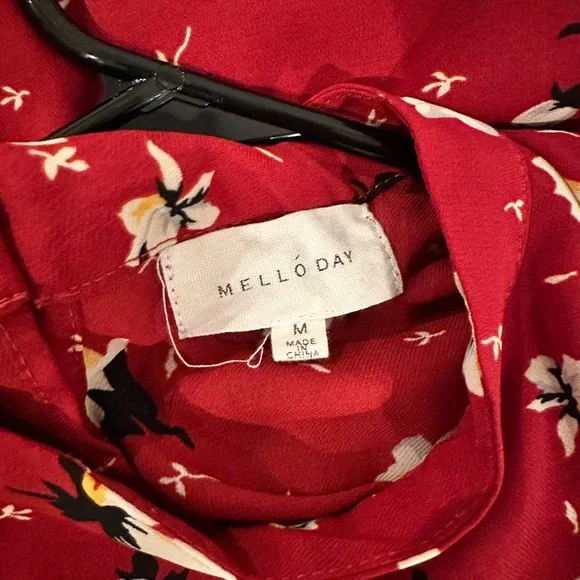 MELLODAY Red Floral Blouse - Picture 4 of 5